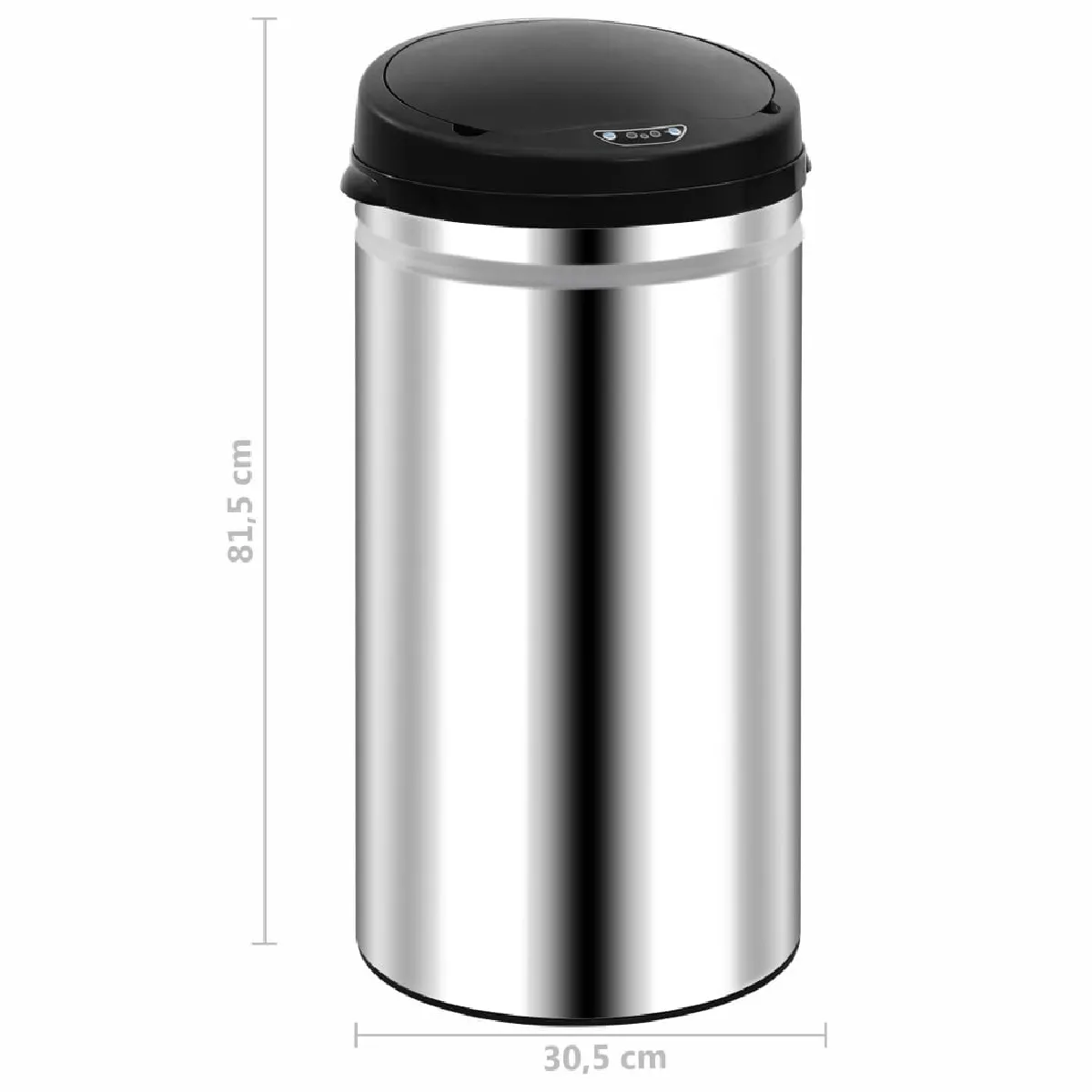 vidaXL Poubelle à capteur automatique 50 L
