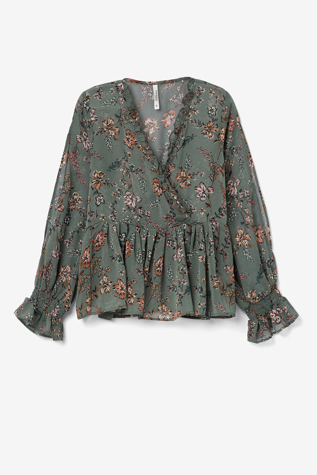 Blusa envelope com estampa floral
