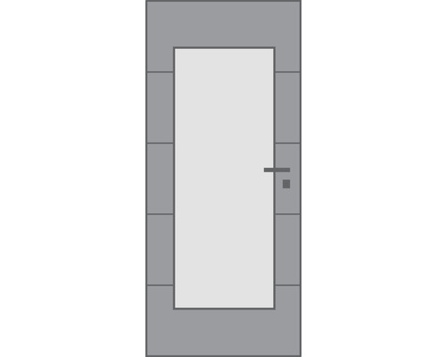 Pertura binnendeur Perla 05 gelakt edelgrijs 86x198,5 cm links met lichtuitsparing HD (zonder glas)