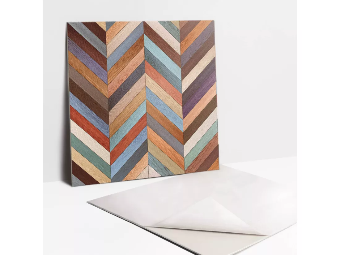 Carrelage autocollant - vinyle - Planches colorées 9x30x30