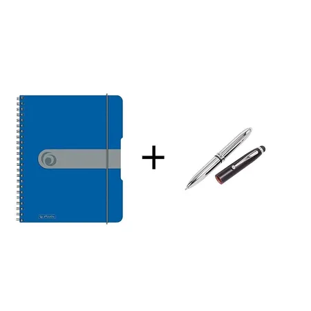 Herlitz Collegeblock DIN A5, kariert, 80 Blatt, blau