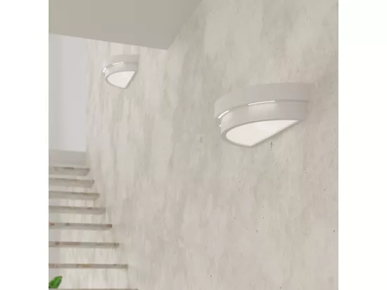 Sollux Applique murale à 1 ampoule en céramique blanche, E27