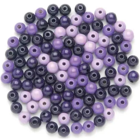 Glorex Holzperlen lila mix, 12 mm, 28 Stück