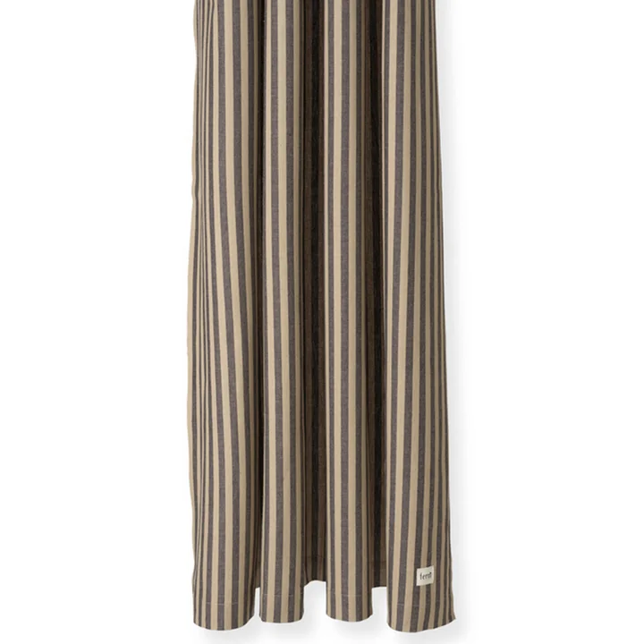 Ferm Living - Chambray Duschvorhang, sand / schwarz