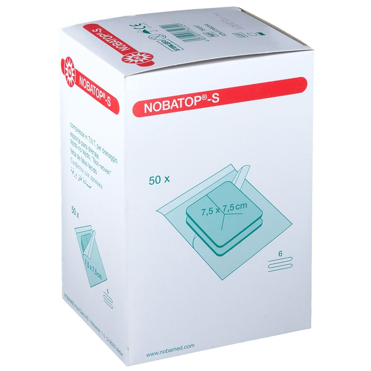 NOBATOP®-steril S 7,5 x 7,5 cm