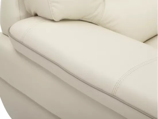 Canapé 3 places et un fauteuil en cuir THIBAULT - Ivoire