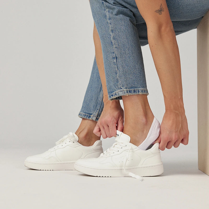 Mid Cut Füßlinge Damen & Herren aus Bio-Baumwolle Weiß