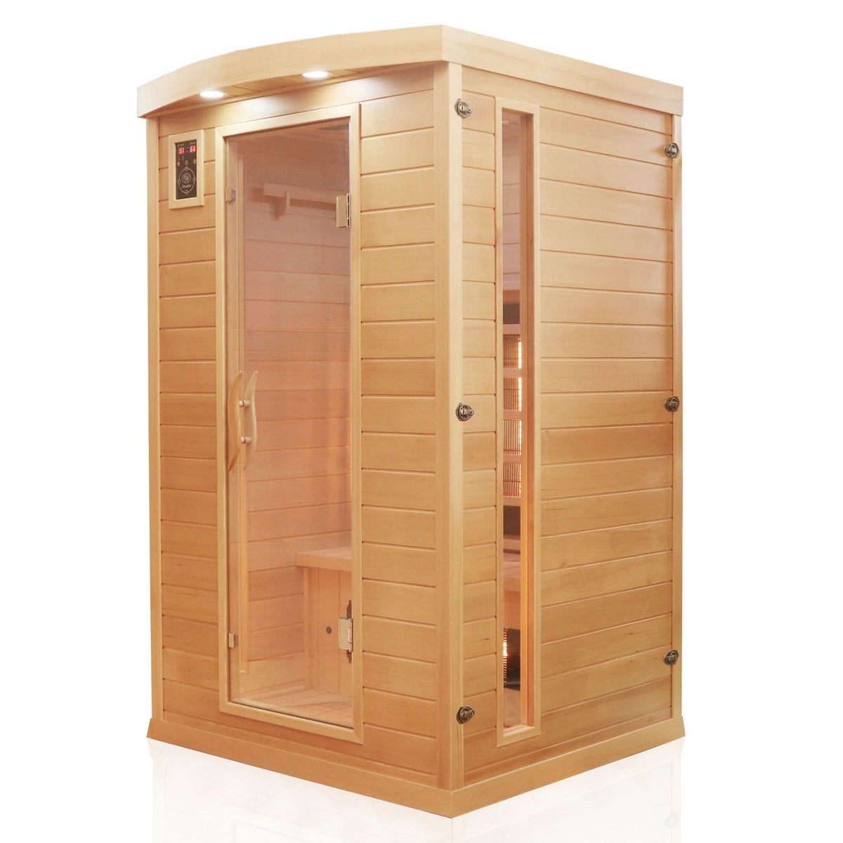 Dewello® Infraroodcabine Infraroodsauna HYDER 115cm x 105cm incl. 6 full spectrum emitters, radio, kleurenlicht, 2 personen, LED