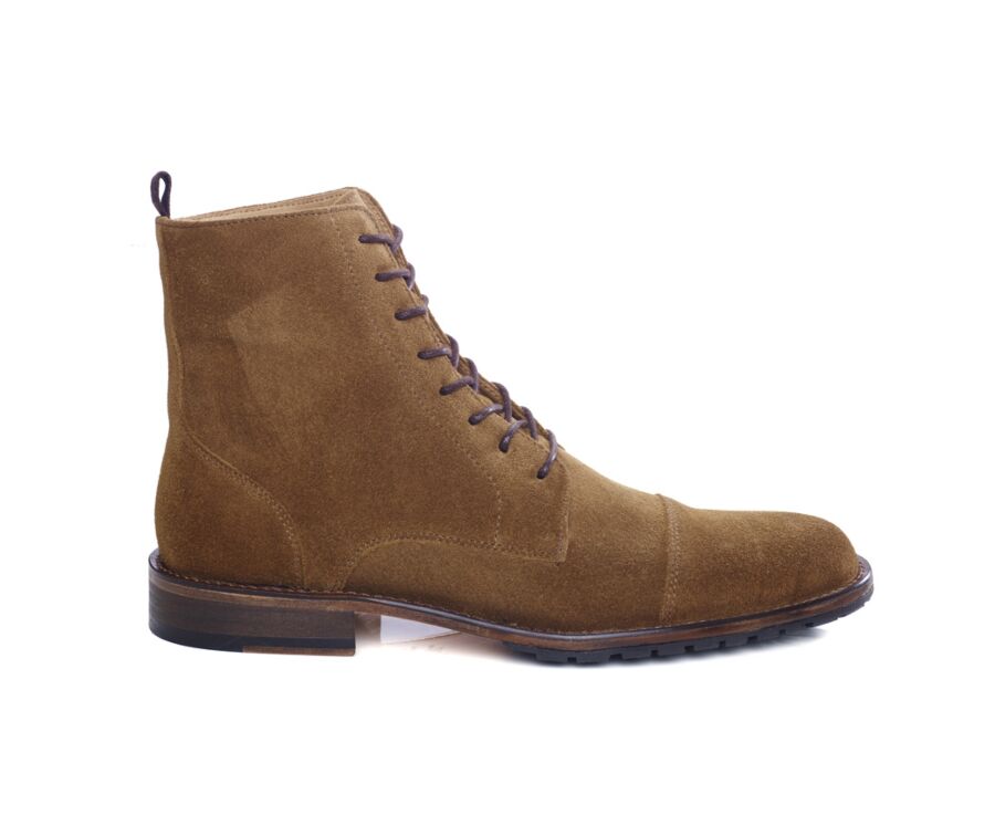 Derby boots homme à lacets Velours Cognac - ENFIELD PATIN
