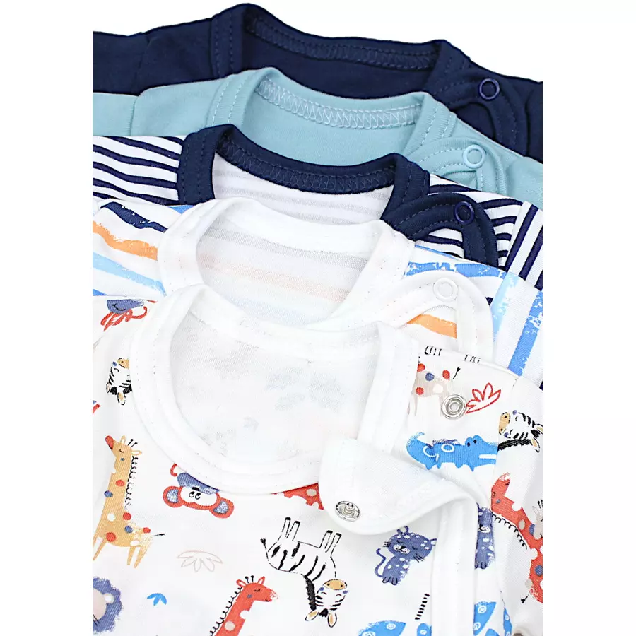 TupTam Baby Jungen Wickelshirt Langarm 5er Set dunkelblau