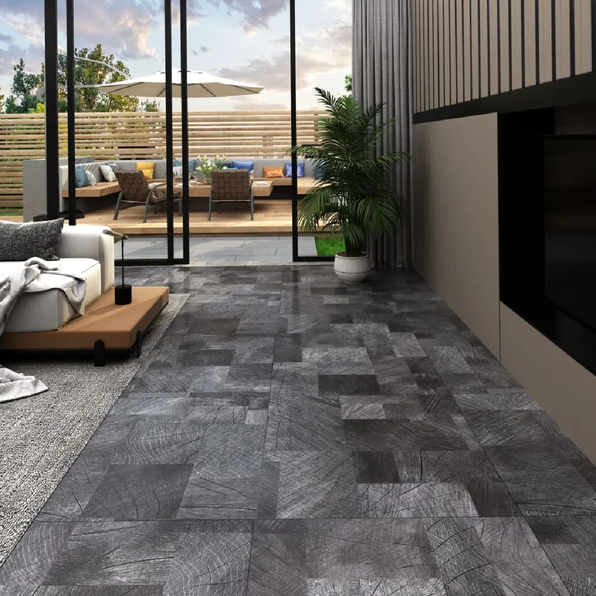 vidaXL Dalles de plancher autoadhésives 20 pcs gris à structure de bois