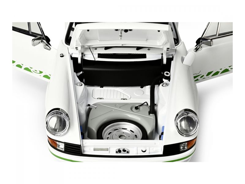 IXO Models Bausatz Porsche 911 RS 2.7 Weiss/Grün 1:8 Standmodellbausatz im Massstab 1:8