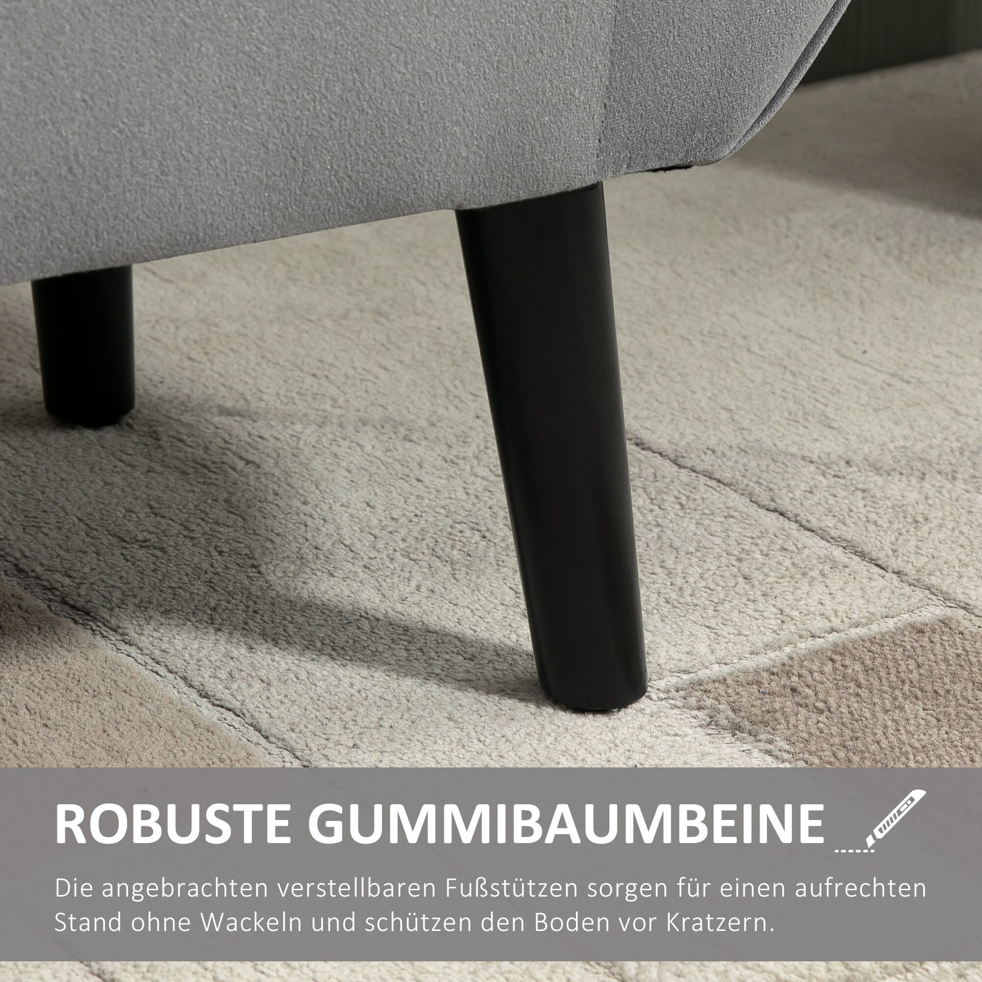 HOMCOM Sitzbank mit Stauraum grau 118B x 42T x 66H cm