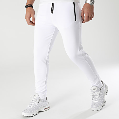 Pantalon Jogging Training Bande Mesh 0106 Blanc