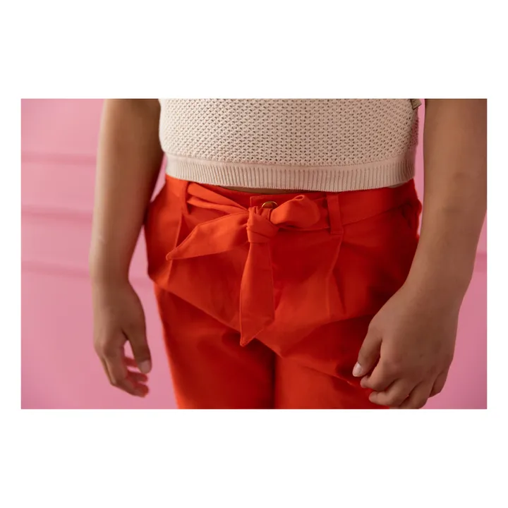 Yuki Pantalon Chino Coton Bio | Orange sanguine