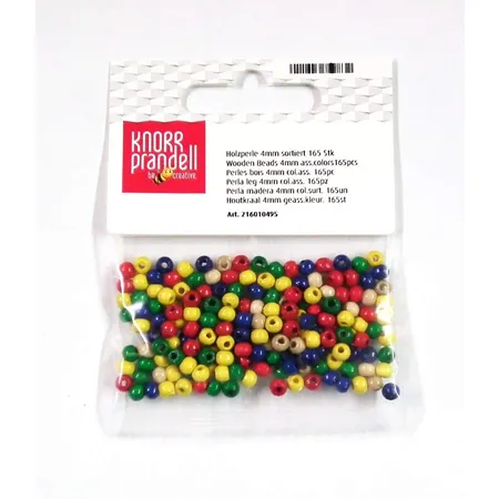 Knorr Prandell Holzperlen, 4mm, bunt sortiert, 165 Stück