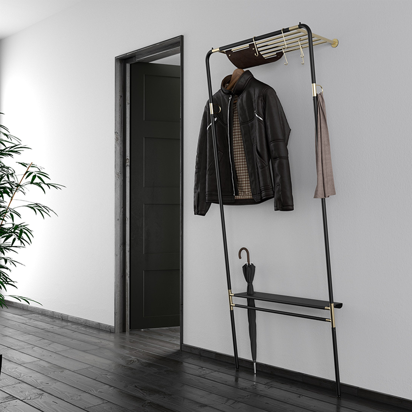 Kledingrek Lean On Me Zwart