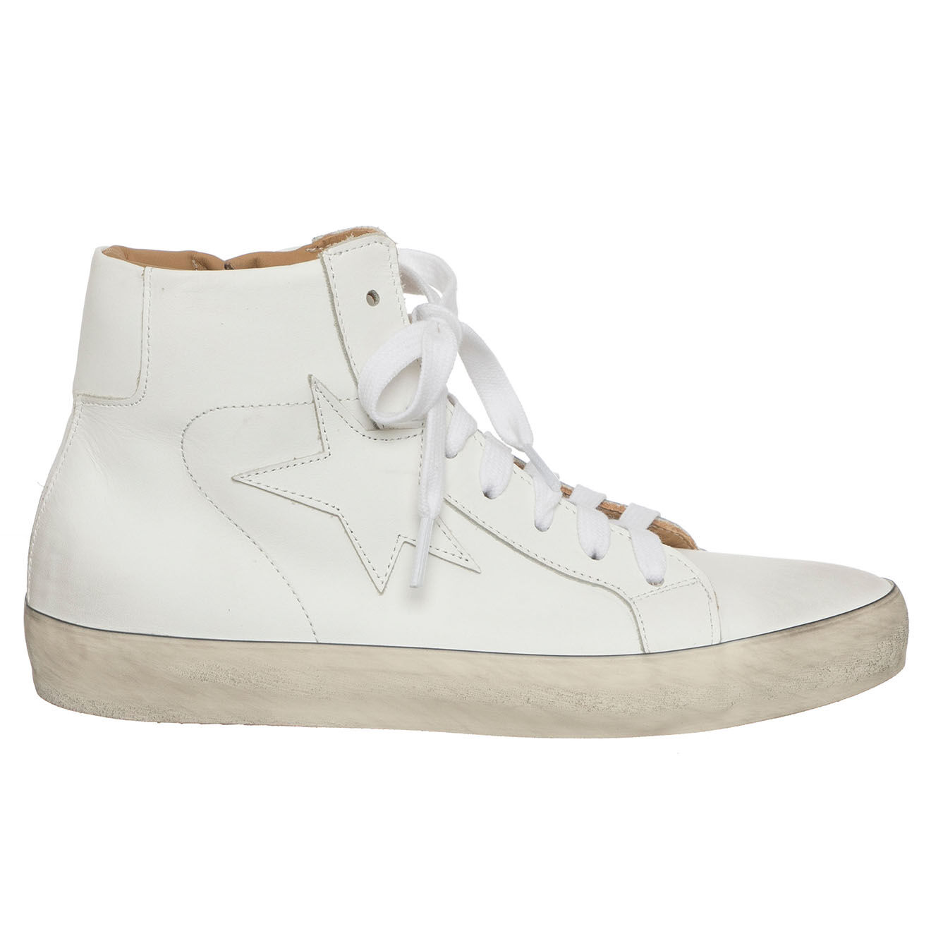 Loretta Pettinari Sneakers en Cuir Valena blanches - Talon 2.5 cm
