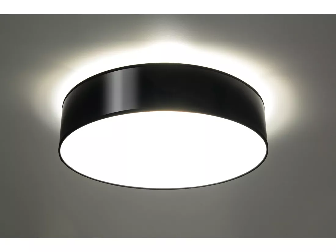 Sollux ARENA Plafonnier Cylindrique Noir 55cm E27