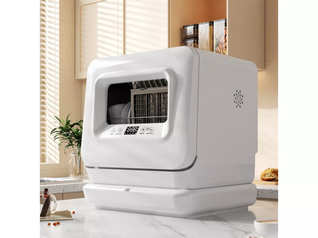 Mini lave-vaisselle portable 44cm - 3 couverts - 55db - 5 modes de nettoyage - lavage à 360° - avec ventile automatique