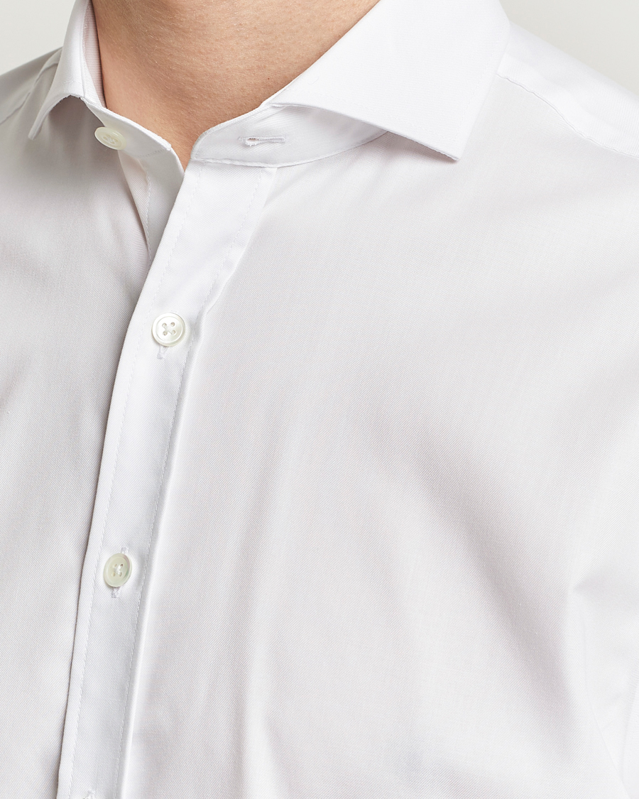 Oscar Jacobson Reg Fit Cut Away Non Iron Twill Optical White