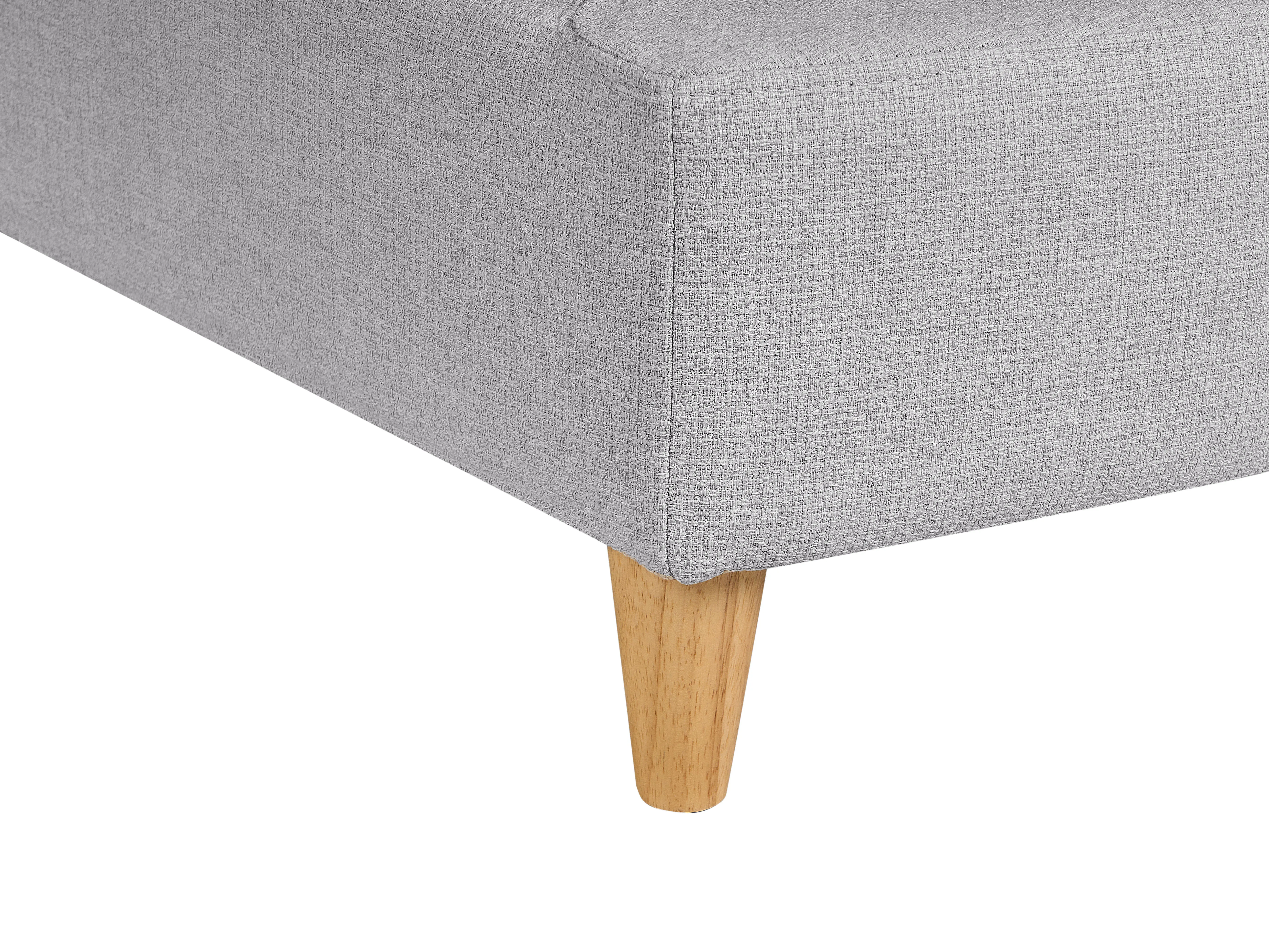 Rechtszijdige chaise longue MERI Kunstlinnen Lichtgrijs met opbergruimte