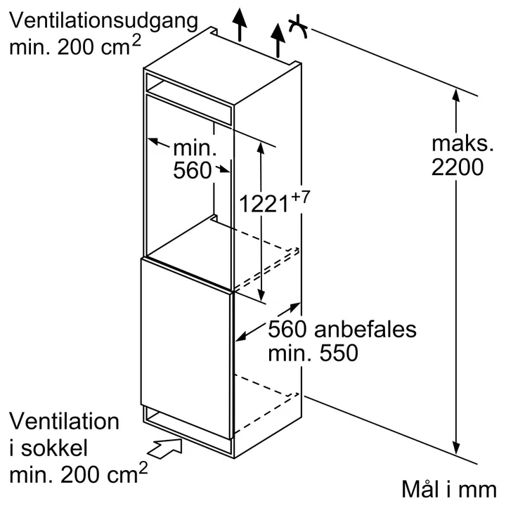 Siemens iQ500 Integreret Køleskab - 204 L.