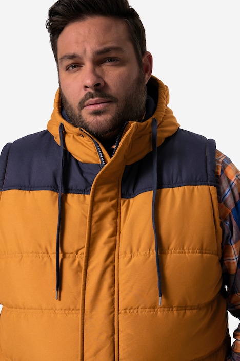 Men+ Outdoor-Weste, zweifarbig, Kapuze, bis 8 XL