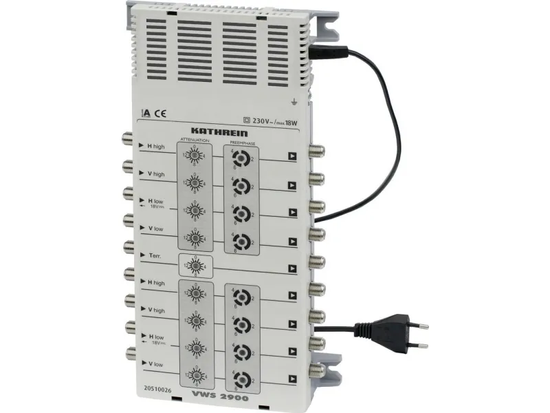Kathrein VWS 2900, 1 inputs, 8 outputs, 950 - 2150 MHz, 40 dB, 17 - 24 dB, IP30
