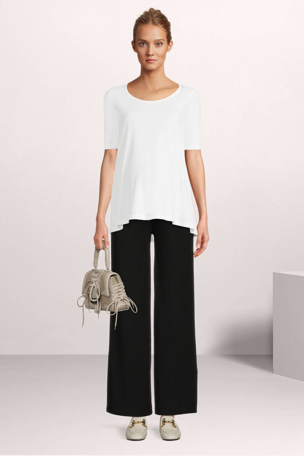 ONLY MATERNITY ribgebreide zwangerschapsbroek zwart