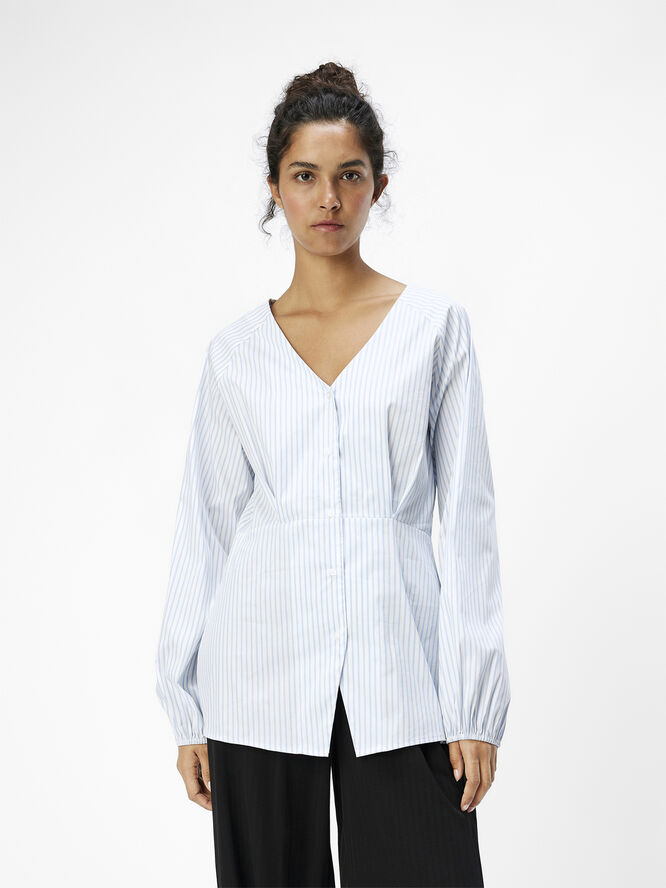Object OBJTUTTA SCULPTURE FIT LS SHIRT E D Brunnera blue/white