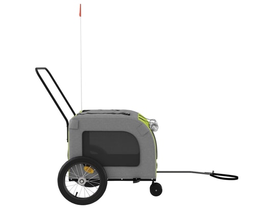 VIDAXL - Remorque de vélo pour chien vert et gris tissu oxford et fer