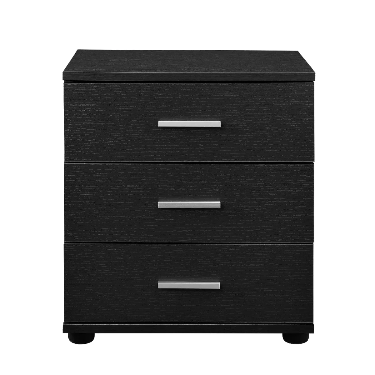 Helloshop26 Table de chevet 3 tiroirs - Noir