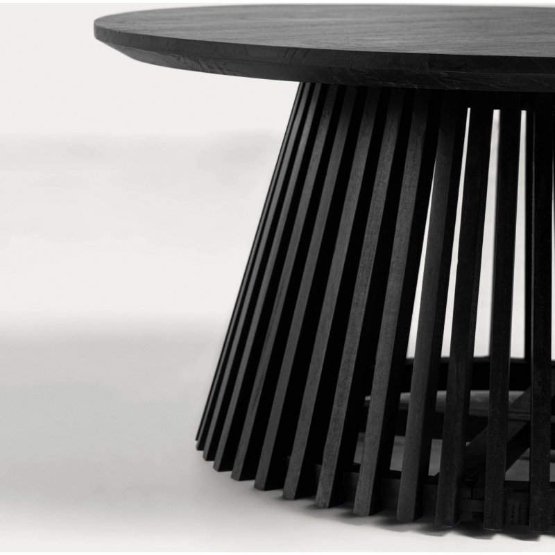 Table basse Jeanette en bois de Mindy noir Ø 80 cm