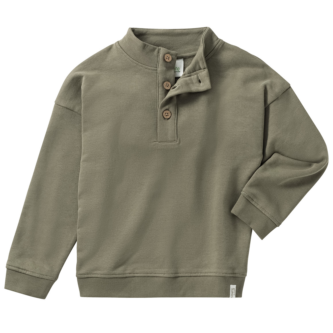 Topolino Pure Collection Jungen Sweatshirt mit Knopfleiste oliv