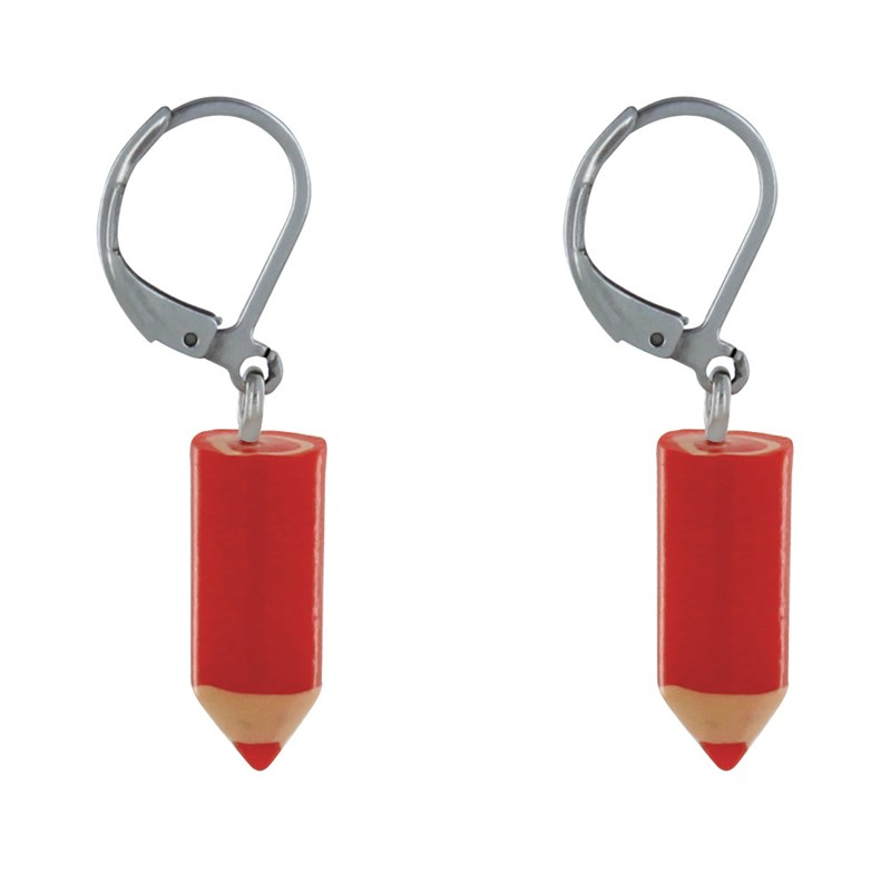 Boucles d'Oreilles Acier Inoxydable Dormeuse Petit Crayon