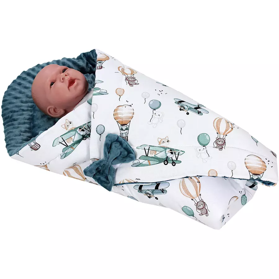TupTam Baby Winter Einschlagdecke Warm Wattiert Minky dunkelgrün