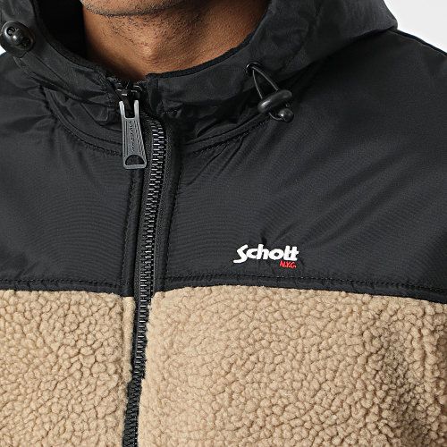 Veste Zippée Capuche Fourrure Mouton Sward 2 Beige