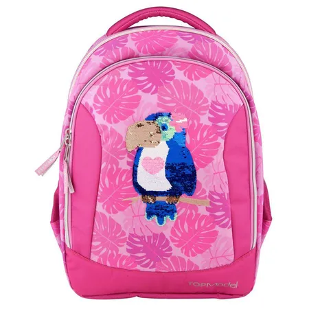 Depesche TOPModel Schulrucksack Streichpaillette TROPICAL pink