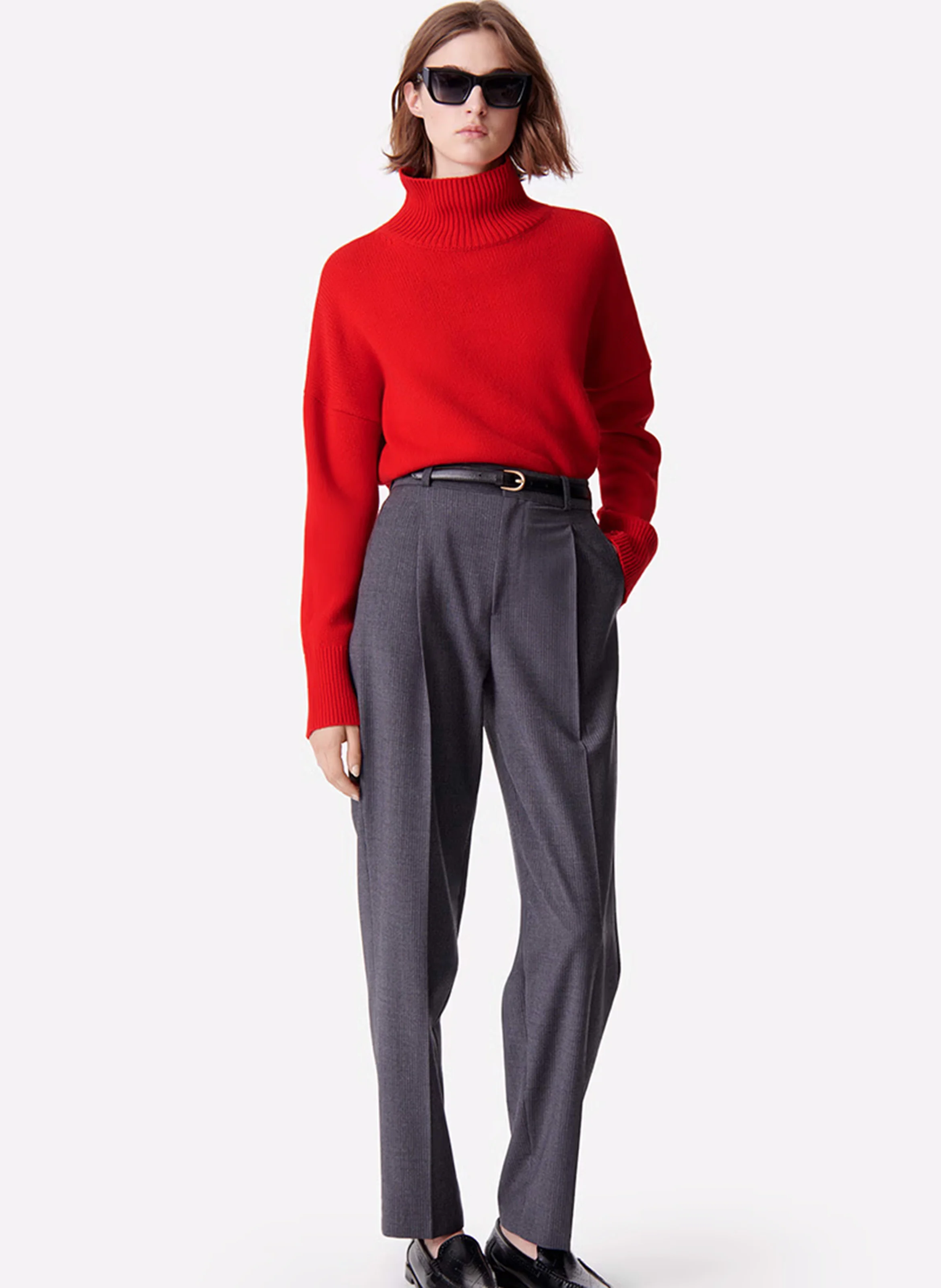 DUDE - Pantalon à pinces en coton | Gris