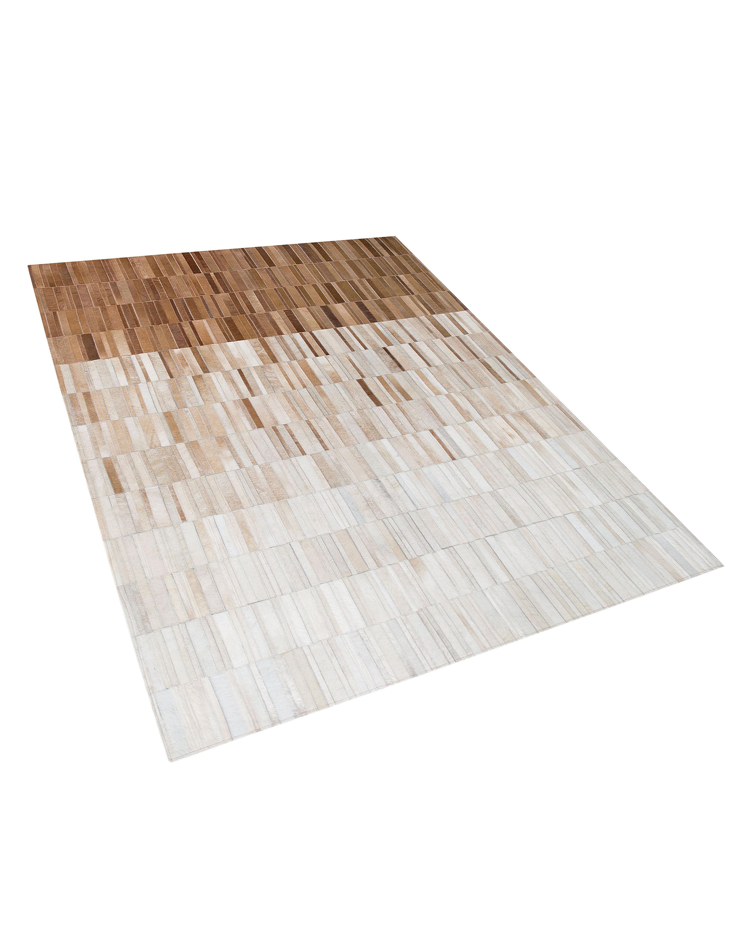 Vloerkleed YAGDA Beige 140 x 200 cm Leer