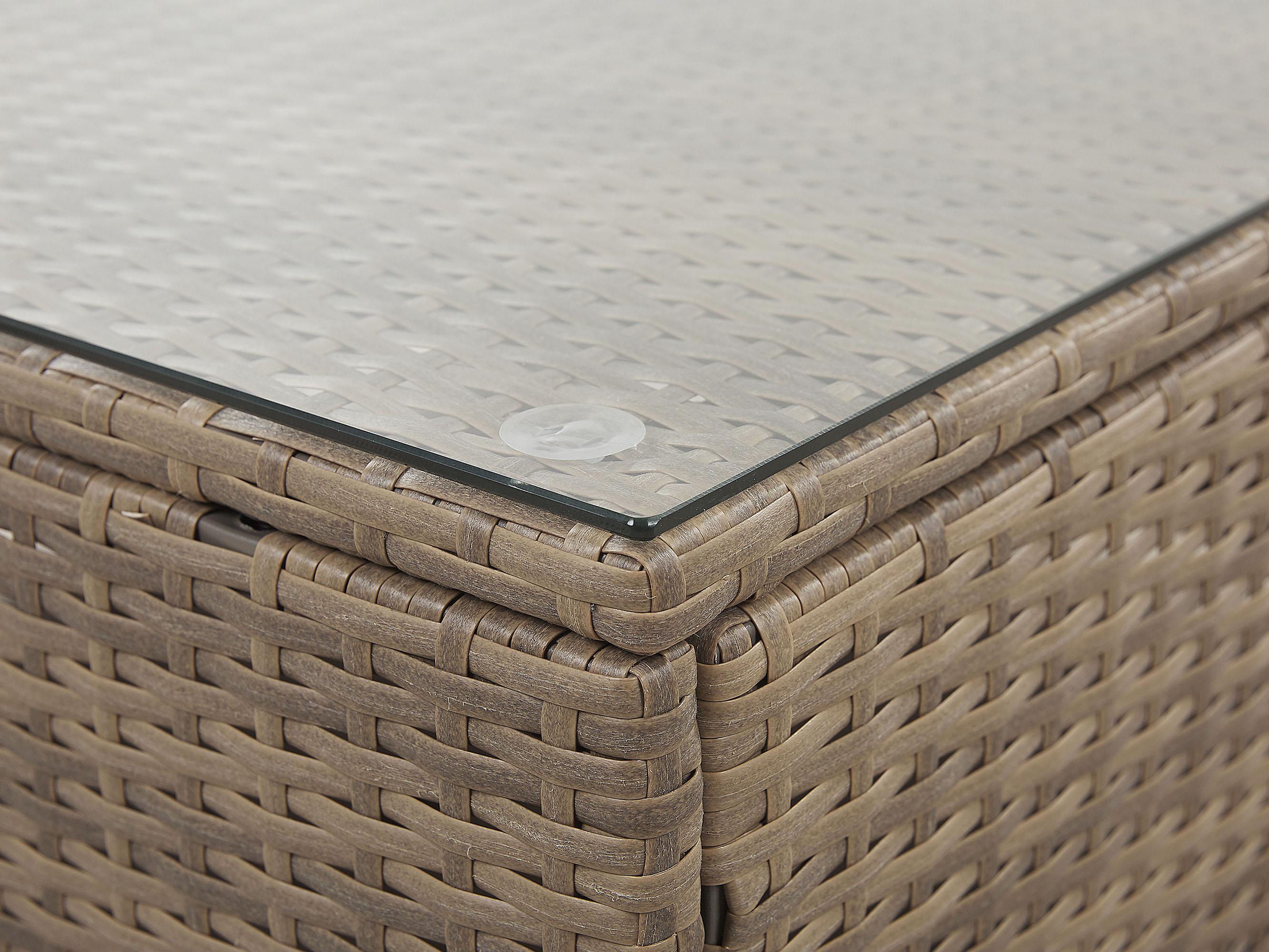 Tuin hoekloungeset met tafel 6-zits BELVEDERE PE rotan Wit