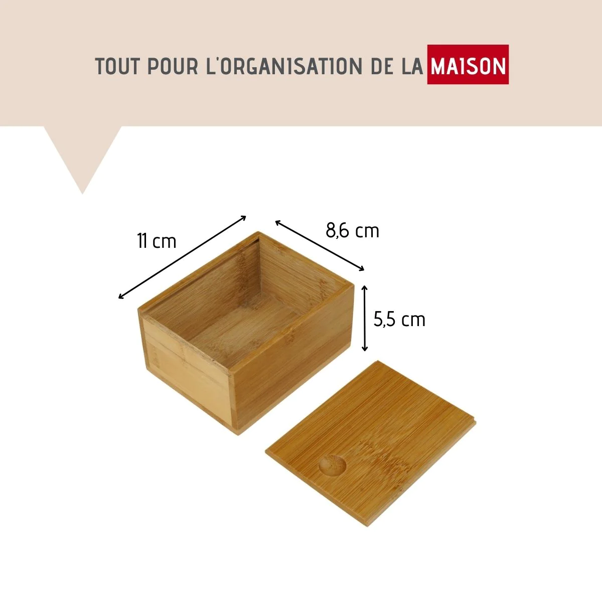 Boîte à savon en bambou avec couvercle Tecno Fackelmann