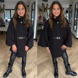 Golden button cape jacket