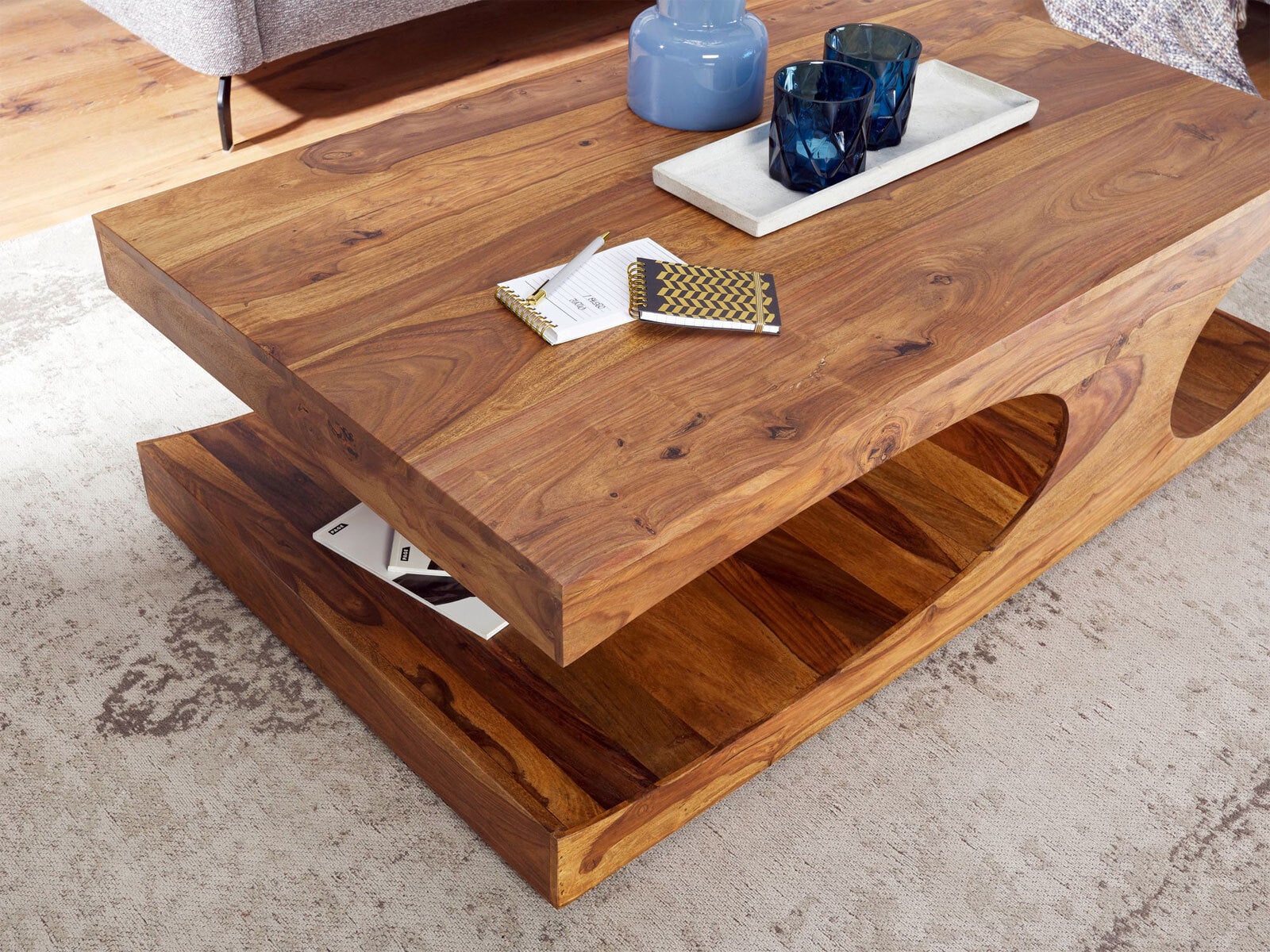 Couchtisch Kal Massivholz Sheesham