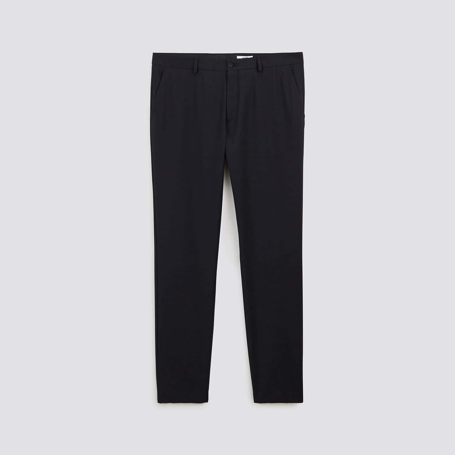 Pantalon de costume slim en laine Bleu