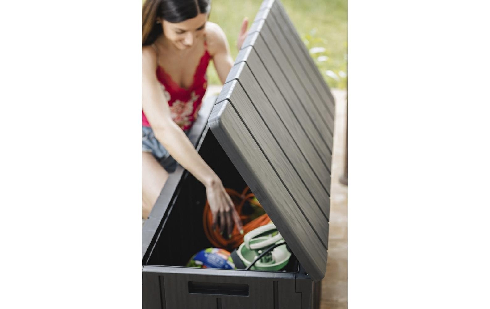 Gartenbox 270 l Dunkelanthrazit<br>Multifunktionale Kissenbox