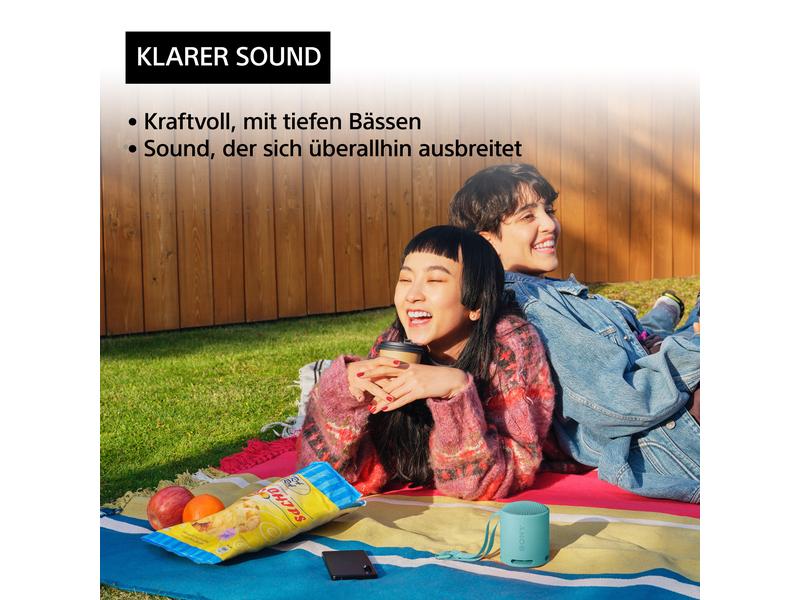 Sony Bluetooth Speaker SRS-XB100 Blau Kompakter, kabelloser Bluetooth-Lautsprecher
