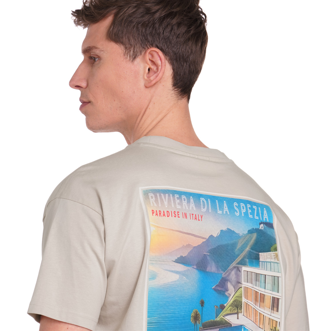 Jonas Nielsen Herren T-Shirt mit Backprint beige