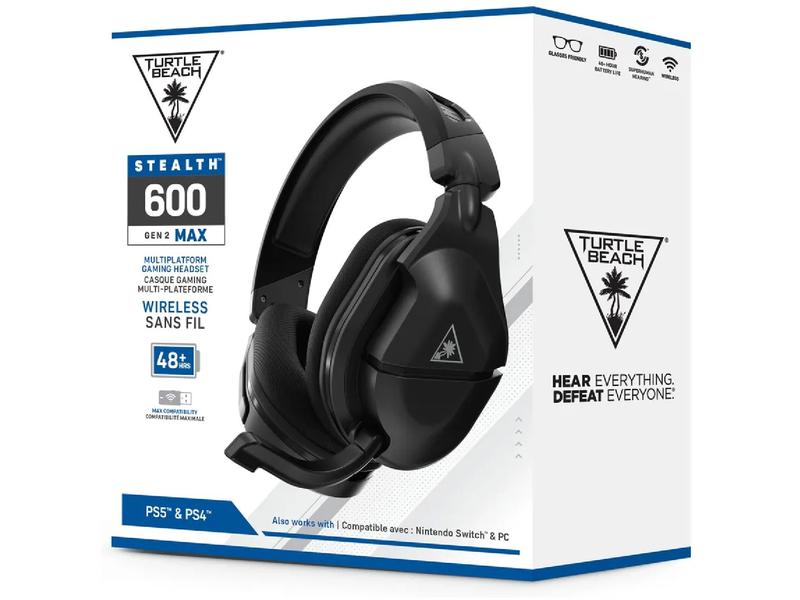 Turtle Beach Headset Stealth 600 Gen2 Max PS Schwarz Bequemes, kabelloses Gaming-Headset für PlayStation 4 und 5